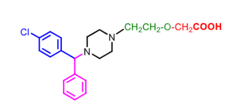 <p><strong>Ceterizine: </strong></p><ul><li><p>racemic! </p></li></ul><ul><li><p>does it have sedating effects?</p></li><li><p>______ _____ metabolite of ________</p></li></ul><p></p><ul><li><p>due to the presense of the _____ _____ group it is very POLAR AND DOES NOT CROSS BBB </p></li></ul><p></p>