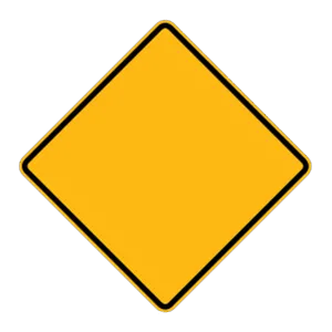 a diamond-shaped sign means
