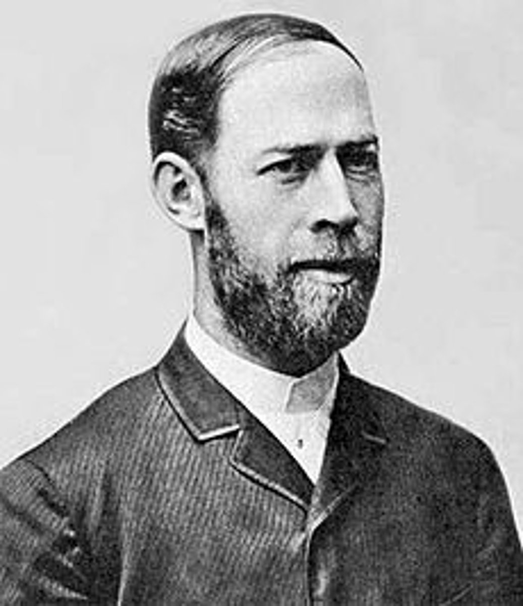 <p>conducted experiments that became the guiding force of electromagnetic studies (+ confirmed Maxwell's Equations)</p>