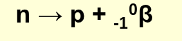 <p>from the breakdown of one neutron into a proton and an electron</p>