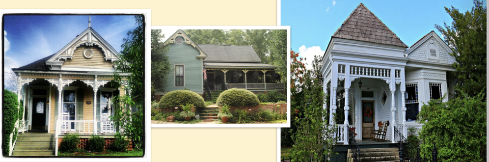 <p>Most contain porches with turned spindles (spindlework)</p><p class="p1">Many contain flat jigsaw cut trim </p><p class="p1">Asymmetrical façade<br></p>