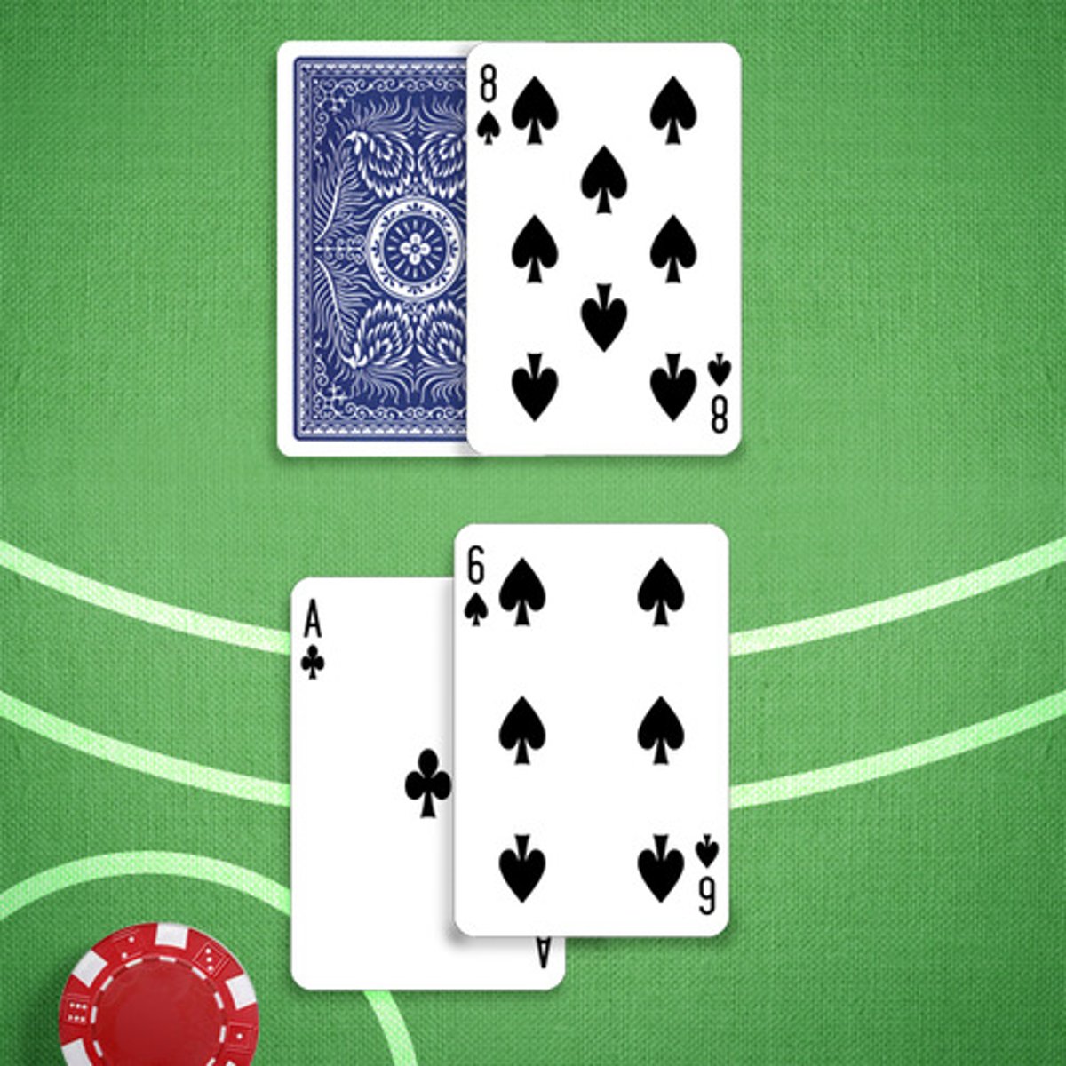 <p>You: 17</p><p>Dealer's Upcard: 8</p>