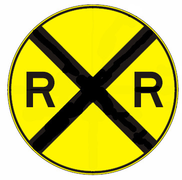 yellow circle with black X symbol

