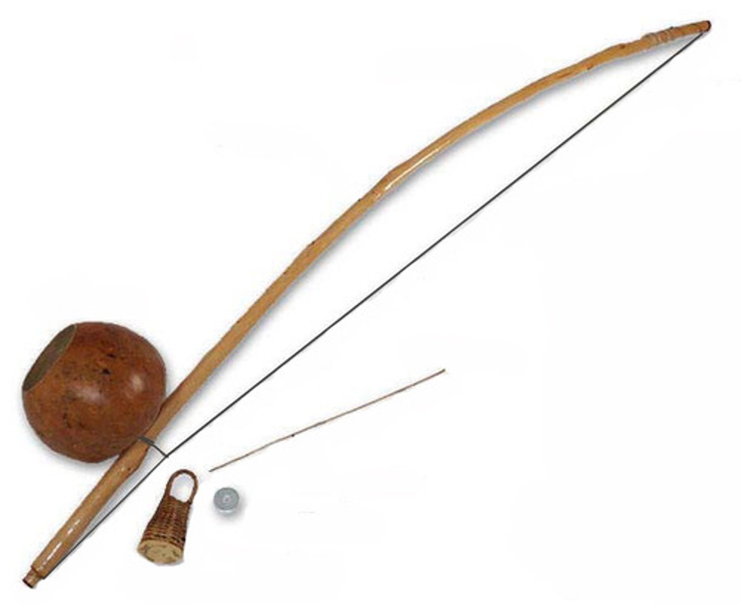 <p>Large musical bows used in a capoeira orchestra</p>