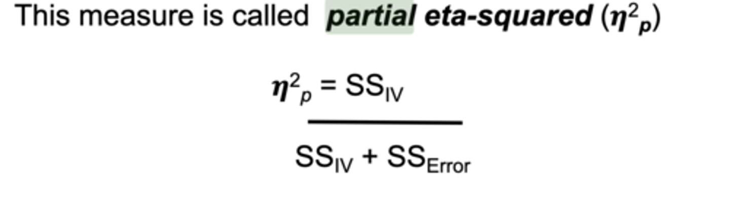 <p>partial eta-squared, η 2 p (n2p = SSIV/ SSIV + SSerror)</p>