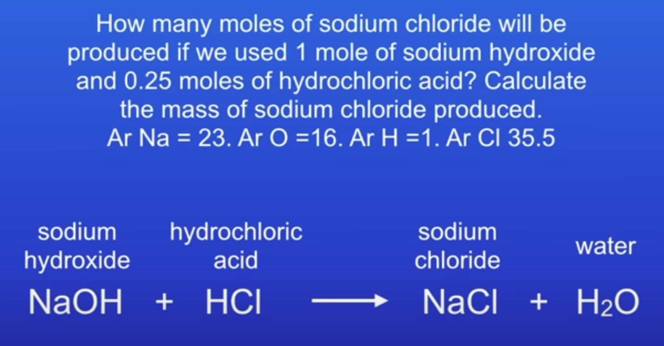 <p>Find the limiting reactant</p>