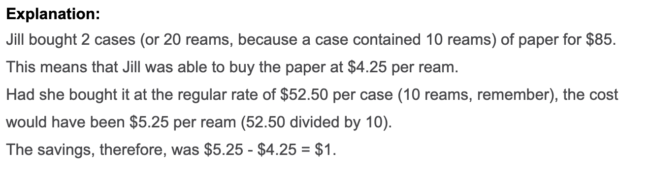 <p>$1.00 per ream savings</p>