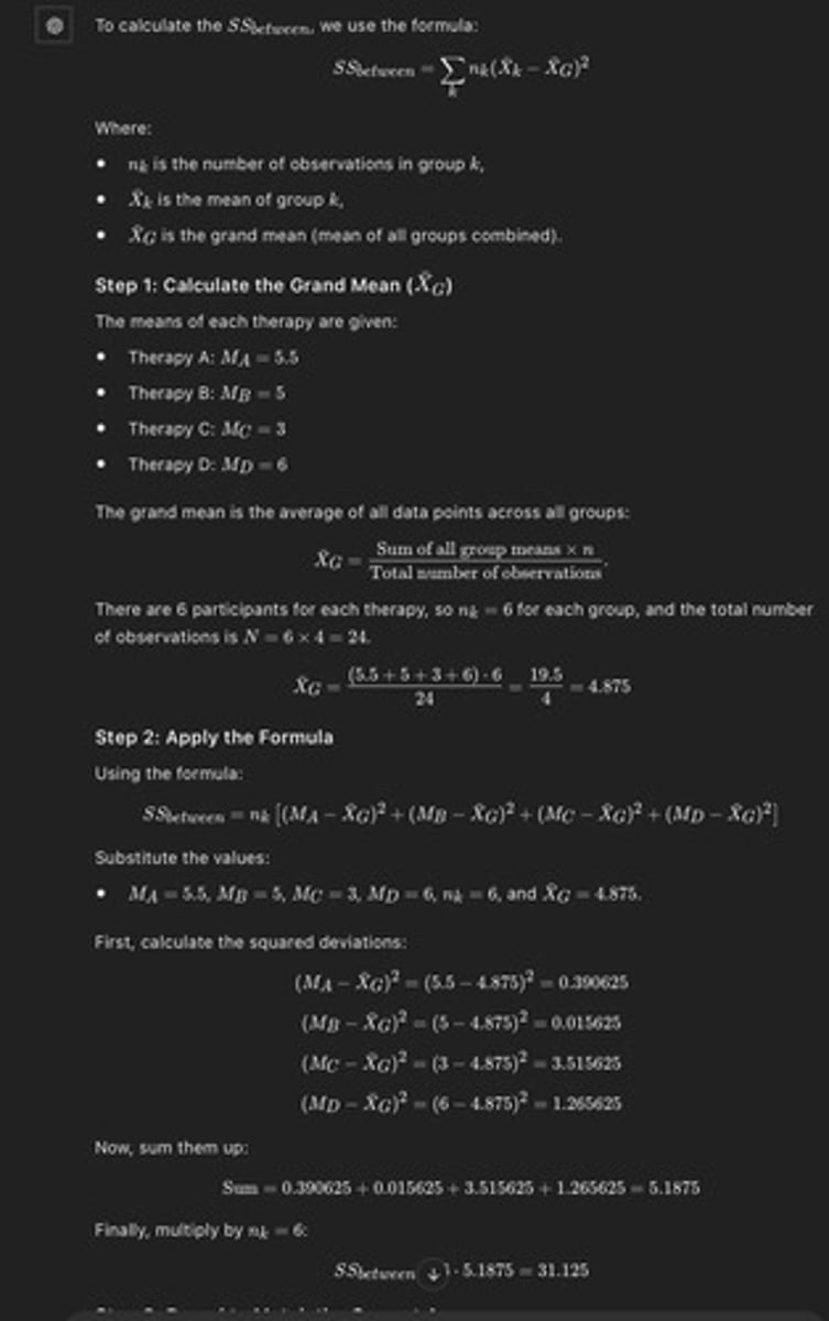 <p>The average squared differences of the group means from the grand mean.</p>