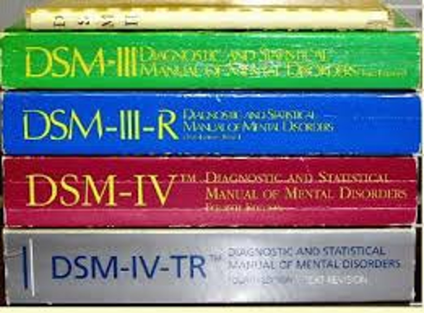 <p>the American Psychiatric Association's Diagnostic and Statistical Manual of Mental Disorders, Fifth Edition; a widely used system for classifying psychological disorders.</p>