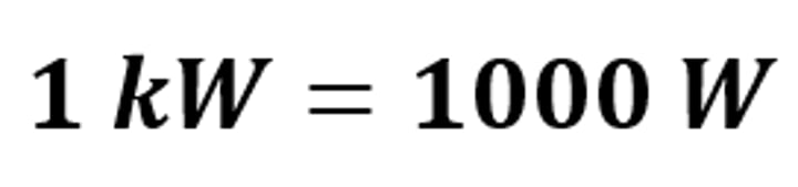 <p>1000 watts (W)</p>