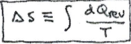 <p>There is an equation of state called the entropy(s). In an isolated system delta(s)=integral((dQ)/T) where delta(S)&gt;=0. If the system process is reversible, then delta(s)=0</p><p>The second law defines the direction a natural process will take during a reaction</p><p>Entropy→Measure of disorder (pessimistic view)</p><p>Entropy→Measure of the number of options(optimistic view)</p><p>S=K<sub>b</sub>ln<span style="font-family: Google Sans, Roboto, Arial, sans-serif">Ω-Ω=#<strong> </strong>of accessible states(options)</span></p>