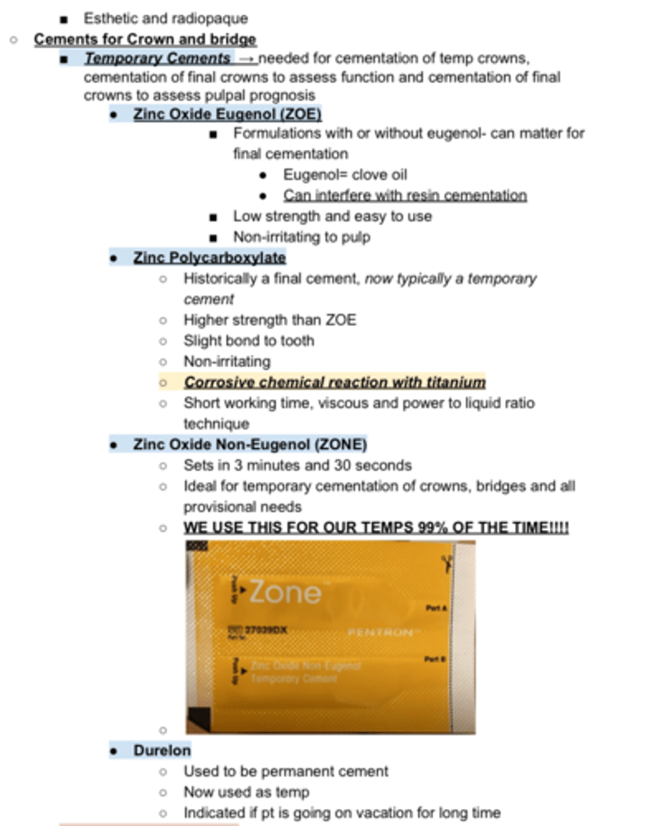 <p>read what temp cements are for at the top</p>