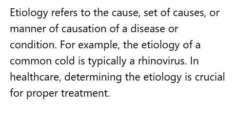 <p>B. Etiology</p>