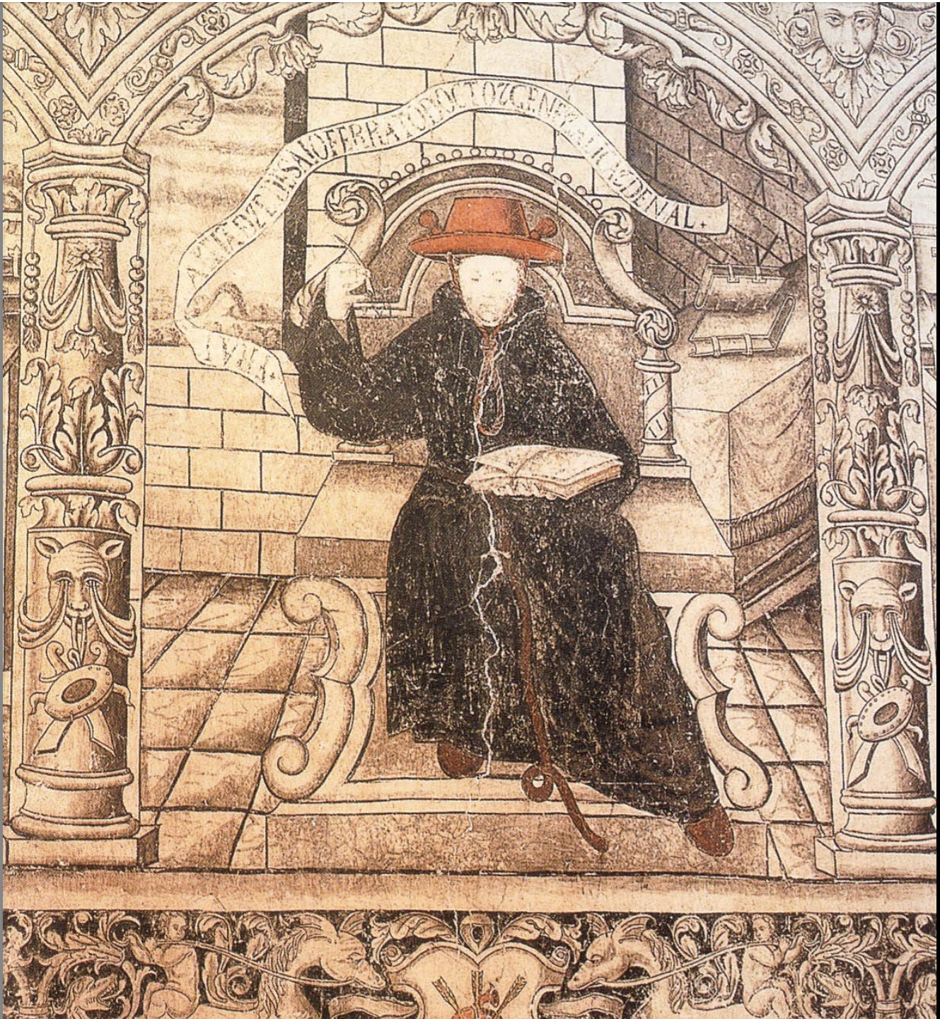 <p>saint of the augustinian order, staircase mural 1575. monastery of san Nicolas de tolentino</p>