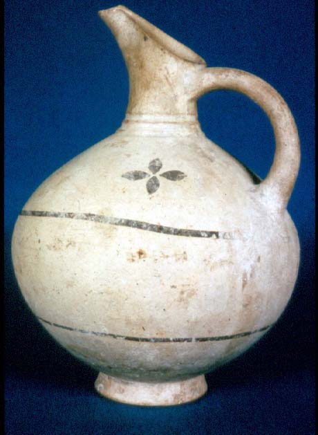 <p>Cycladic Vase, black on buff</p>