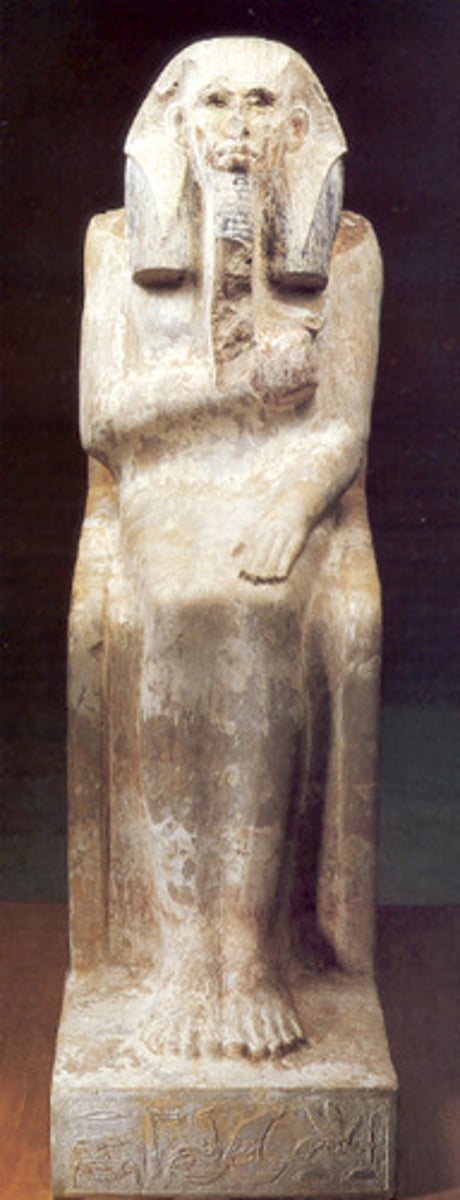 <p>a statue of a person's soul/afterlife force, often has upraised arms, Djoser had a famous Ka Statue</p>