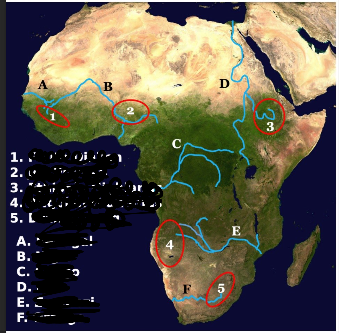 <p>Africa rivers and Plateaus</p>