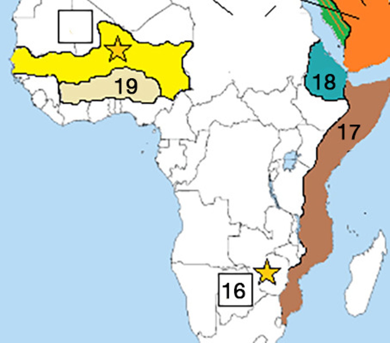 <p>DEFINITION</p><p>Map Location #18; Northeastern African Empire which practiced Christianity.</p>
