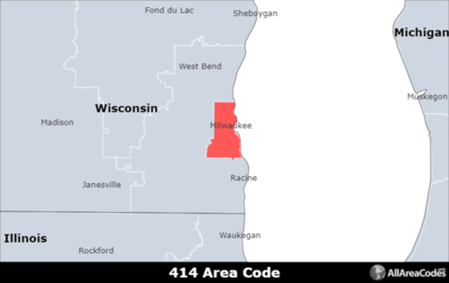 <p>Area code 414 is the area code for Milwaukee, WI and the surrounding areas. It is the only area code that serves the area.</p>