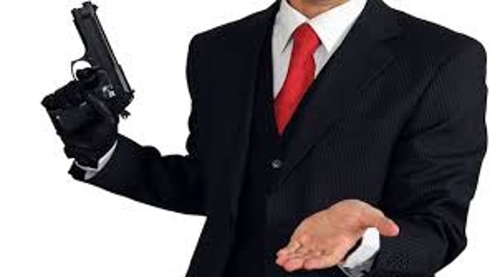 <p>extortion of money by threats to divulge discrediting information<br>-the fact he's blackmailing us with his plea</p>