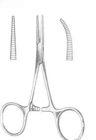 <p>Cat: Clamping</p><p>Use: Occluding small bleeders</p><p>grasping fine suture (with suture boots)</p>