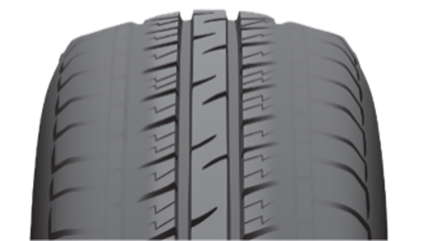 <p>Underinflation: Caused by driving on underinflated tires for long periods of time and results in outside tread wear on both sides of the tire</p>