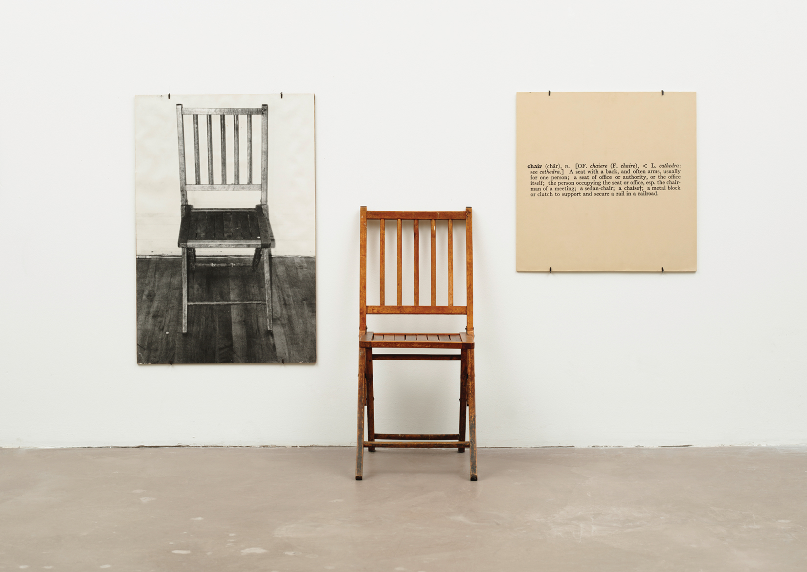 <p>One and Three Chairs, 1965</p>