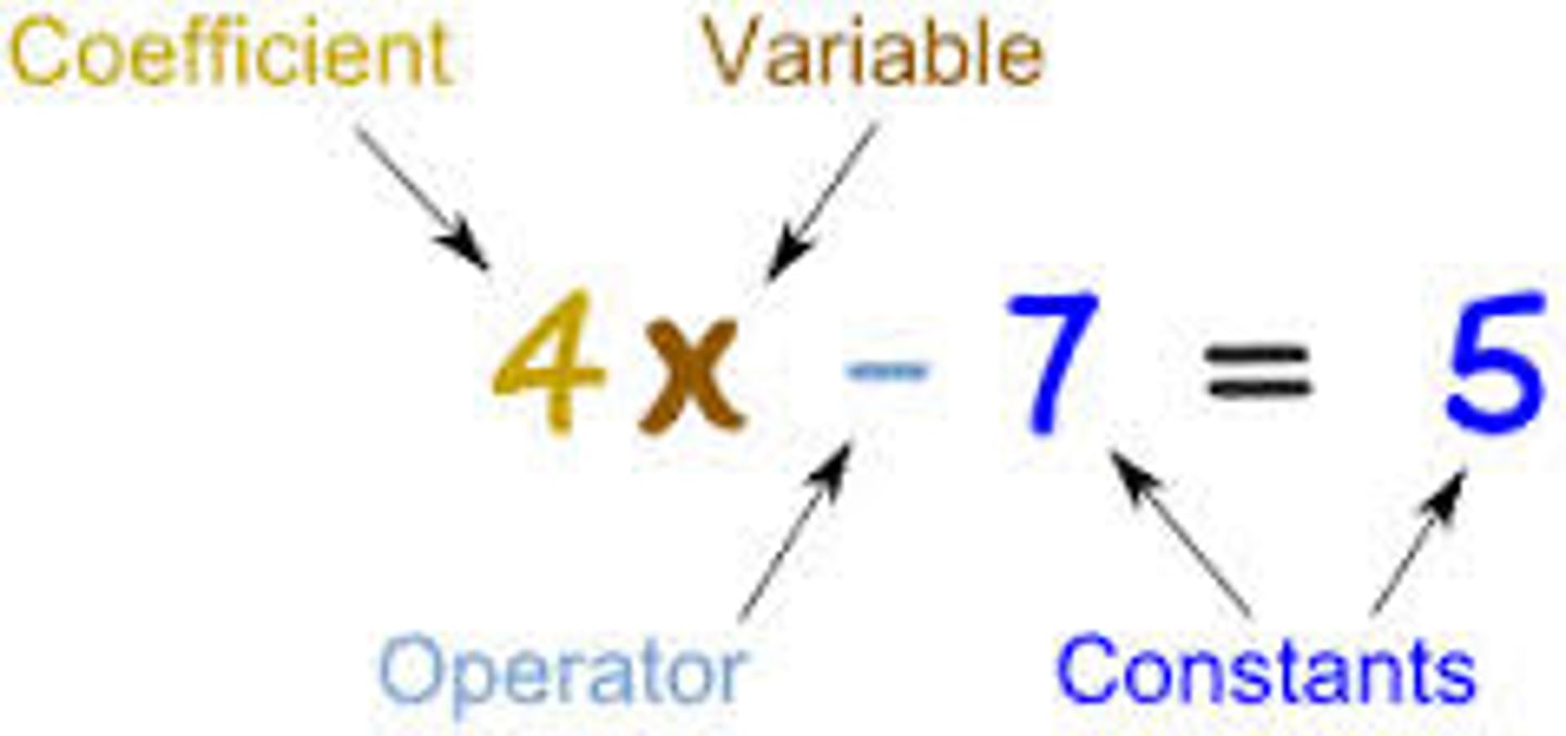 <p>A number multiplied by a variable in an algebraic expression.</p>