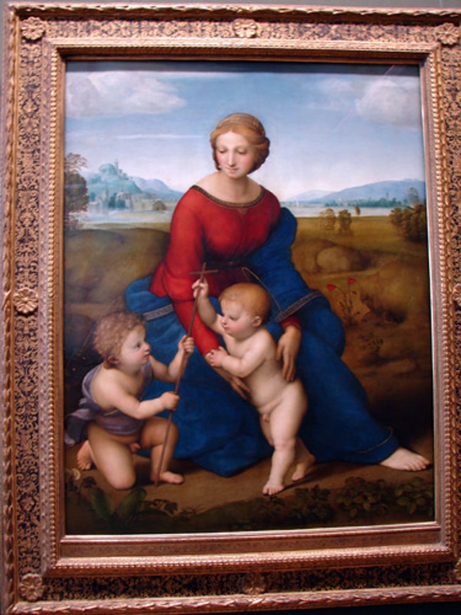 <p>subjects organized in a triangle; Italian Renaissance</p>