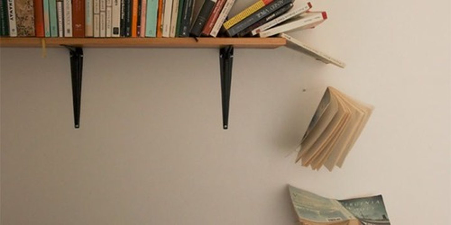 <p>Books Falling Off a Shelf</p>