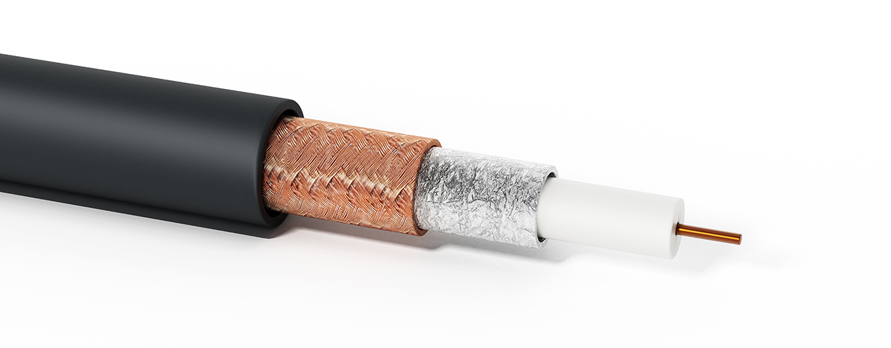 <ul><li><p><span><strong>Coaxial cable</strong> is a copper-based cable run from an <strong>Internet Service Provider's (ISP)</strong> location into a neighborhood, then to a home or business. This is called cable Internet.</span></p></li></ul><p><span>Coaxial Cable - Media type using two separate conductors that share a common axis categorized using the Radio Grade (RG) specifications.</span></p><ul><li><p><span>The physical coaxial cables are made up of four different components. </span></p></li><li><p><span>At the center is the inner conductor, typically made of a solid wire coated in copper or silver. </span></p></li><li><p><span>Transmissions on a network travel along this inner wire in the form of electrical signals. To protect the transmissions, the wire is surrounded by an insulator, and around the insulator is a metallic shield. </span></p></li><li><p><span>To complete the cable, the entire assembly is coated with a plastic jacket. </span></p></li><li><p><span>The most common coaxial connector is the F-type connector, which has a swiveling head that screws onto its port.</span></p></li><li><p>Outer Jacket: The black, durable exterior layer that protects the cable from physical damage and environmental factors.</p></li><li><p style="text-align: left">Metallic Shield (Braided): Beneath the outer jacket, this layer is composed of copper braid, providing electromagnetic shielding and grounding.</p></li><li><p style="text-align: left">Metal Foil Shield: A layer of metallic foil inside the braided shield for additional EMI (electromagnetic interference) protection.</p></li><li><p style="text-align: left">Insulating Layer: A thick, white insulation layer that separates the shielding from the core and maintains the correct spacing for signal transmission.</p></li><li><p style="text-align: left">Central Copper Conductor: The innermost, thin, solid copper wire which carries the signal.</p></li><li><p style="text-align: left">Today cable is the most popular way to connect to the Internet. Cable is fast, doesn't have much delay, is usually on without interruptions, and is reasonably priced.</p></li><li><p style="text-align: left"><span>cable Internet can go as fast as 2 Gbps,</span></p></li><li><p style="text-align: left"><span>The latency, or how long it takes for data to go back and forth, is usually between 10 ms to 50 ms</span></p></li></ul><p>This list summarizes the basic elements of cable Internet:</p><ul><li><p><strong>Equipment required:</strong> Coaxial cable, modem, router</p></li><li><p><strong>Speed:</strong> 10 Mbps up to 2 Gbps, depending on location</p></li><li><p><strong>Latency:</strong> 10 ms up to 50 ms</p></li></ul><p><span>Today cable is the most popular way to connect to the Internet. Cable is fast, doesn't have much delay, is usually on without interruptions, and is reasonably priced.</span></p>