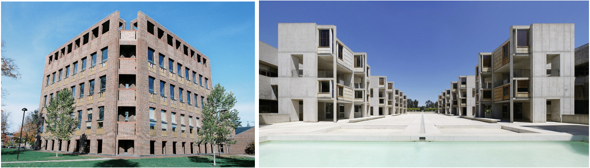 <ul><li><p><span>created a monumental and monolithic style; his heavy buildings, for the most part, do not hide their weight, their materials, or the way they are assembled</span></p></li><li><p><strong>Phillips Exeter Academy Library</strong></p></li><li><p><strong>Salk Institute for Biological Studies</strong></p></li></ul><p></p>