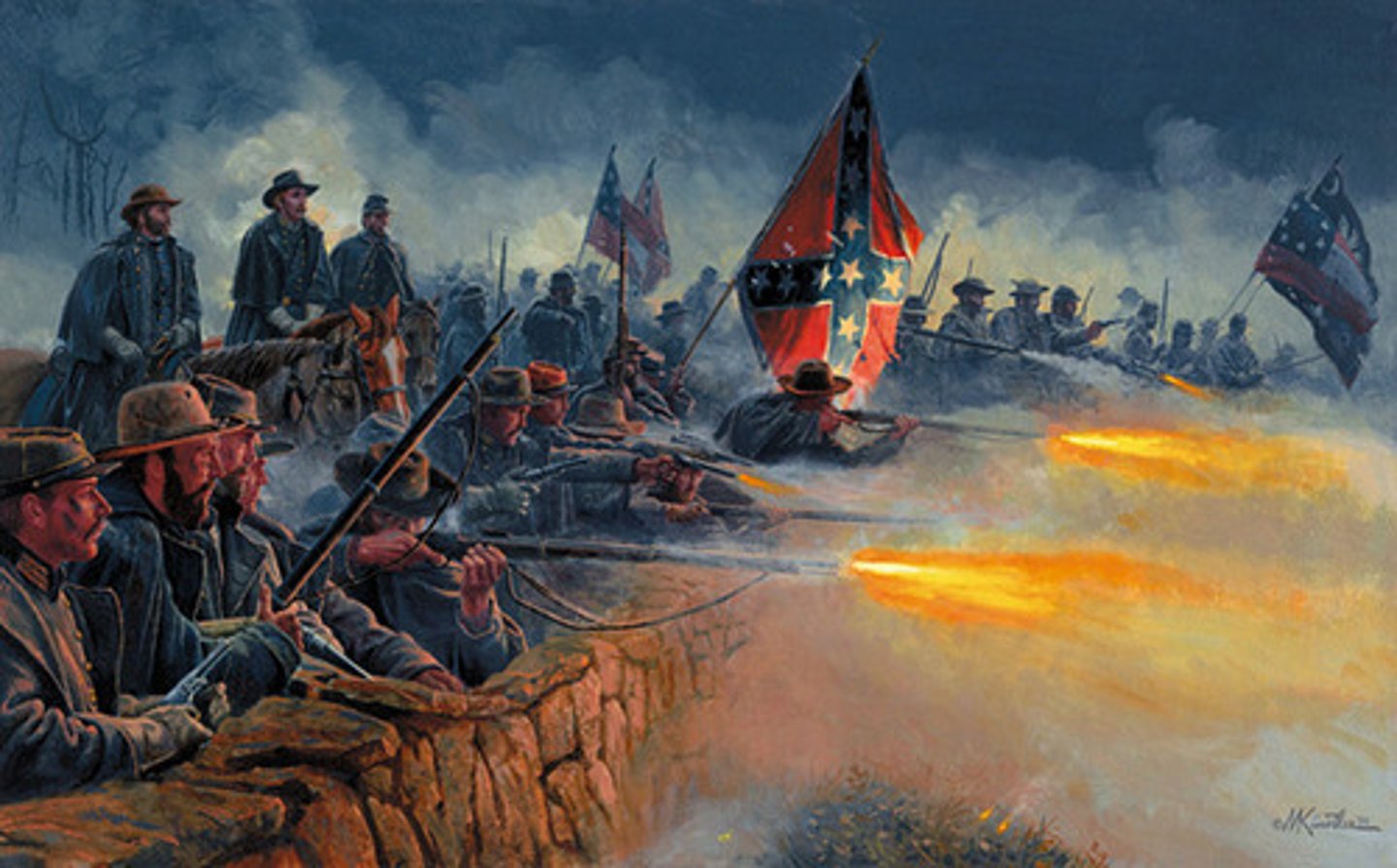 <p>The Union, led by Major General Ambrose Burnside, was defeated and lost 12,000 men. General Robert E. Lee, Commander of the Army of Northern Virginia, was the Confederate general who led in the defeat.</p>