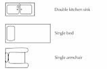 <p>Show the outline of furniture and fixtures.</p>