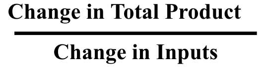 <p>change in total product divided by change in input</p>