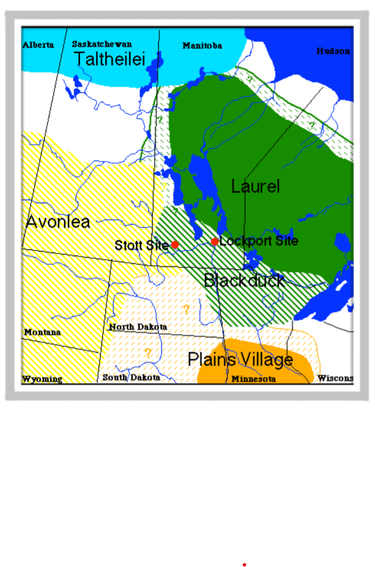 <p>• Interactions occurred between grassland Bison hunters (Avonlea) and forest dwelling Laurel groups.</p><p>• These interactions occurred in the Parkland zone, transition between grassland and boreal forest.</p><ul><li><p>recovery of laurel materials in parkland suggests that if given opportunity laurel peoples would leave forest to pursue parkland ressources </p></li></ul><p>• Evidence for interaction seen in recovery of net-impressed Avonlea pottery at Laurel sites. (ex; Lockport site in Selkirk, Manitoba). </p><ul><li><p>Evidence of contact only found at edge of Laurel “world”; Avonlea never found deep in boreal forest.&nbsp;</p></li><li><p>Similarly, in southwestern Manitoba and Saskatchewan Laurel vessels are rare or unknown beyond the forest fringe.</p></li><li><p>Patterns of interaction between grassland and parkland environments of Sask. and SW Man. indicate 3 ethnic groups: laurel, besant, and avonlea&nbsp;</p></li></ul><p>• Little evidence for interaction between Besant and both Avonlea and Laurel*&nbsp;</p><ul><li><p>a bit of interaction appears to have occured between avonlea and laurel&nbsp;</p></li><li><p>suggest that avonlea and besant parkland dwellers did not allow movement of laurel peoples onto their bison ranges&nbsp;</p></li></ul><p></p>