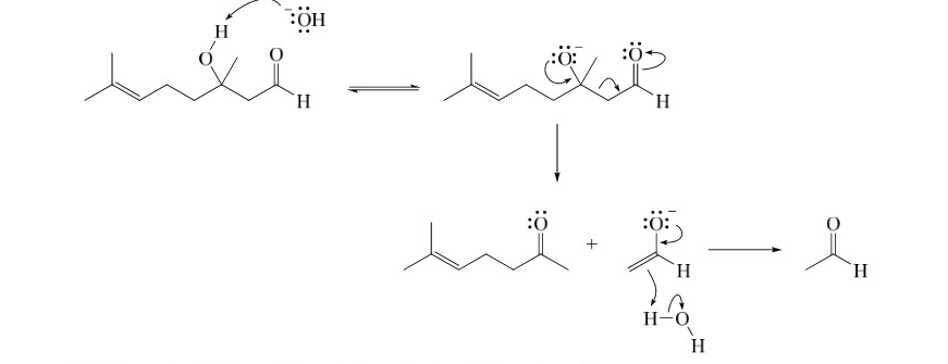 <p>First add the hydroxide, then reinstate the carbonyl by taking a hydrogen from water. Then the rest is the photo</p>