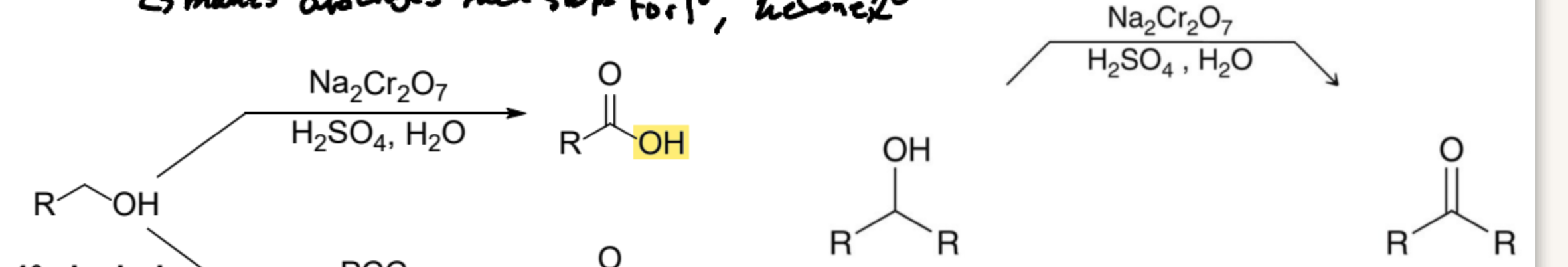 <p>Chromic Acid; Carboxylic acid; Ketone</p>