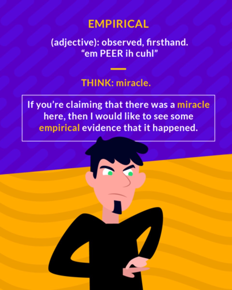 <p>based on practical experience rather than theory</p>