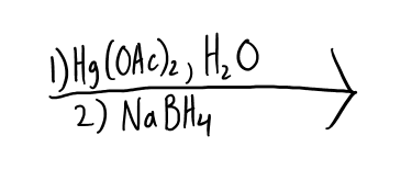 <ul><li><p>H and OH are added</p></li><li><p>OH at more substituted</p></li><li><p>mark</p></li></ul><p></p>