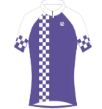 <p>checkered purple, white</p>
