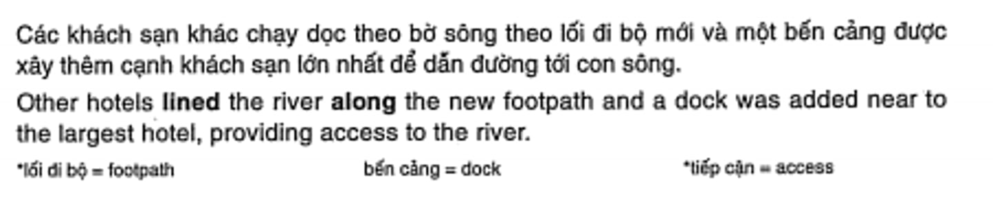 <p>chạy dọc ~ theo ~</p>