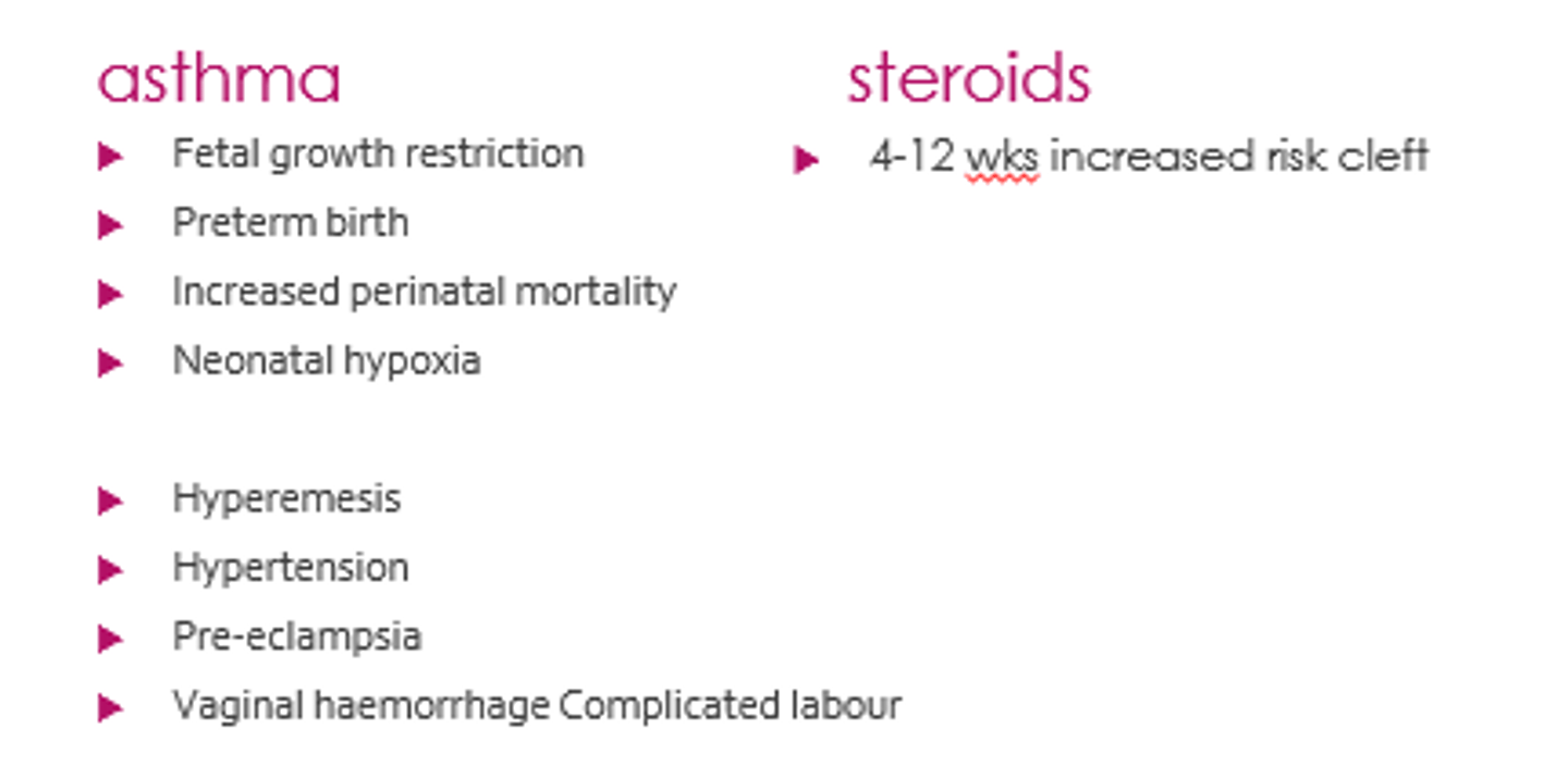 <p>Treat as normal!</p><p>Including systemic coirticosteroids and high flow O2 to prevent maternal and foetal hypoxia</p>