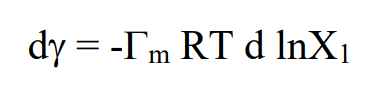 <ul><li><p>Tm denotes the surface coverage in units of moles per m2</p></li><li><p>X1 the concentration surfactant</p></li></ul><p></p>