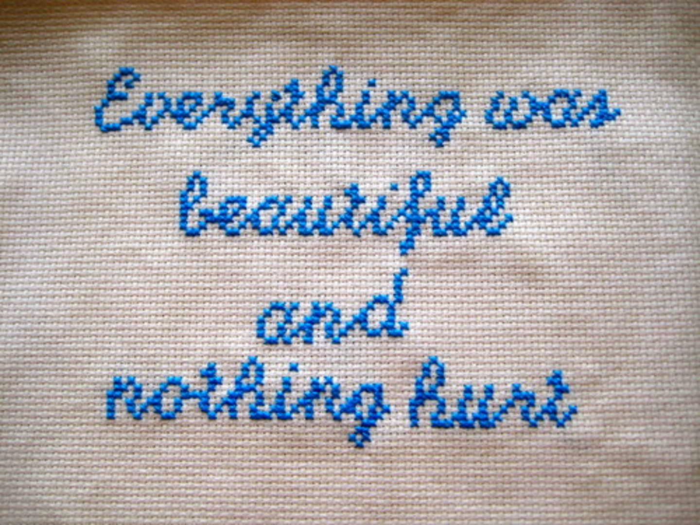 <p>needlepoint done with small stitches</p>