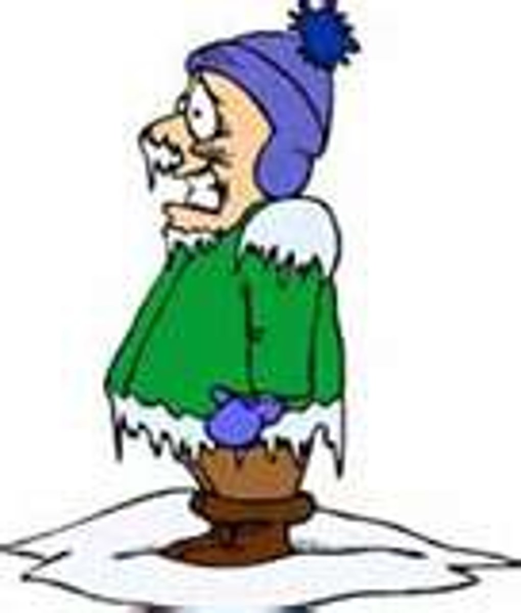 <p>It is cold. (weather)</p>