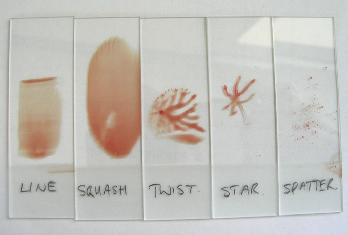 <p>There are several methods for smear preparation. There is no scientific evidence to suggest one technique is better over another, often the choice is down to personal preference. Usefulness can depend on preference and the content/viscosity of the sample. These include .. </p>