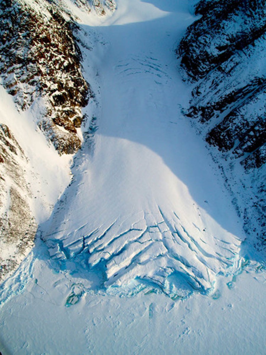 <p>glaciers that form in valleys in high, mountainous areas</p>