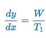 <p>“3 forces act on the cables - tension T<sub>1</sub> (tangent to P<sub>1</sub>), tension T<sub>2</sub> (tangent to P<sub>2</sub>), &amp; Weight W (between P<sub>1</sub> &amp; P<sub>2</sub>)</p><p>T<sub>1 </sub>= cos<span>θ</span></p><p>W = T<sub>2</sub>sin<span>θ</span></p><p><span>tanθ = W/</span>T<sub>1</sub></p>