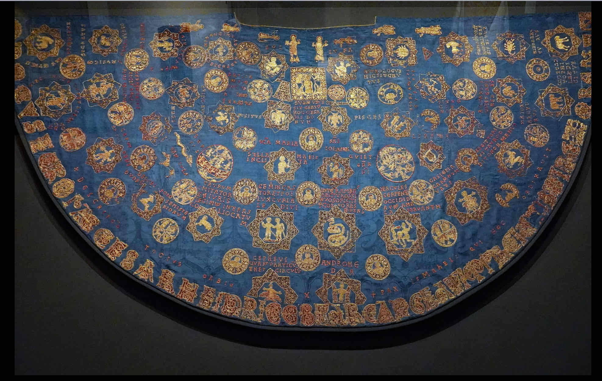 <p>The embroidered inscriptions reflect cultural influences from the Byzantine Empire and Ottonian manuscript illuminations, illustrating the adaptation and reinterpretation of artistic styles across regions. Through artifacts like the Star Mantel, scholars can appreciate the intricate layers of cultural exchange and the rich tapestry of medieval societies.</p>